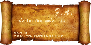 Frühn Annamária névjegykártya